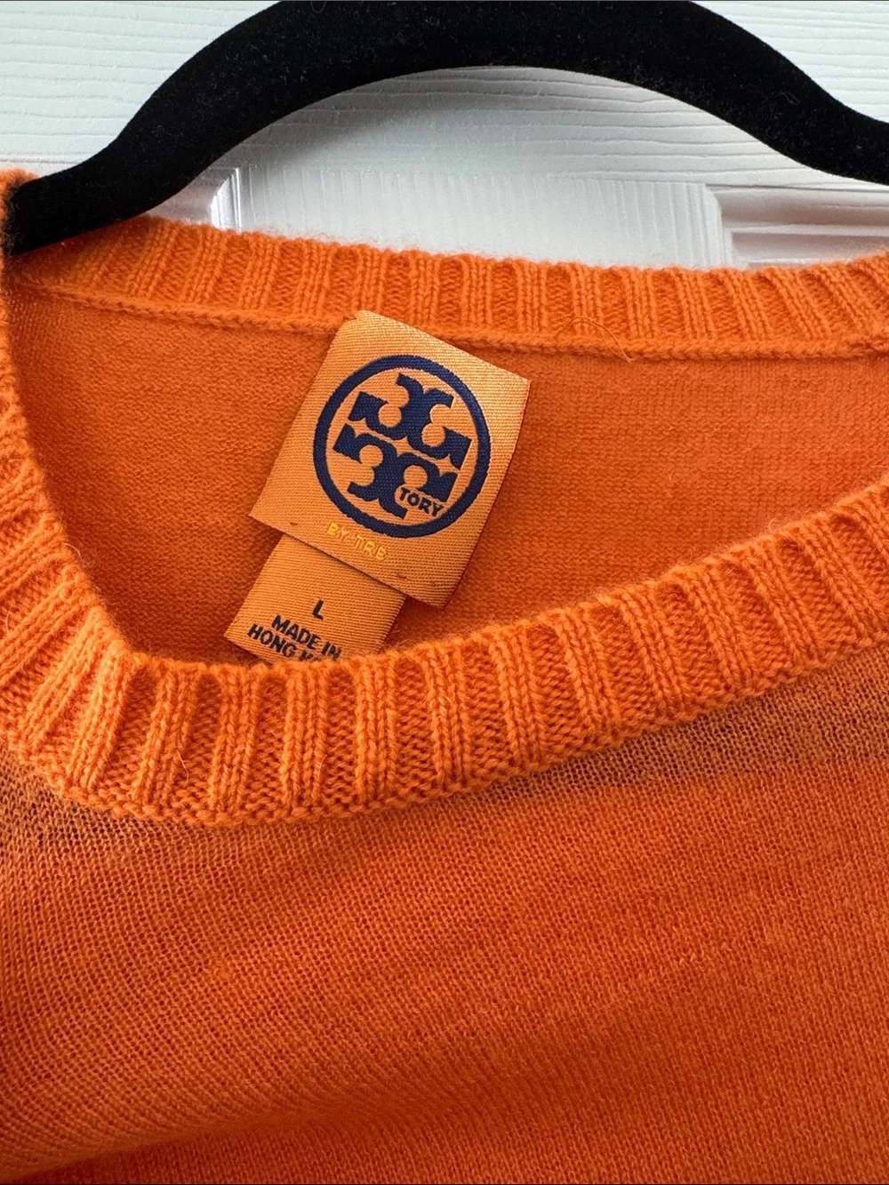 Tory Burch Cashmere Orange Crewneck Sweater